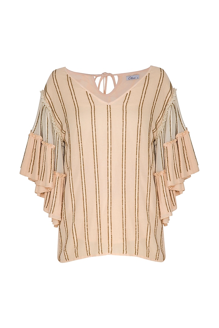 Blush Ivory Hand Beaded Top by Ollari at Pernia's Pop Up Shop